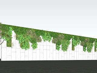 现代景墙围墙 植物墙